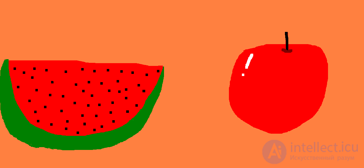 Red apple and watermelon