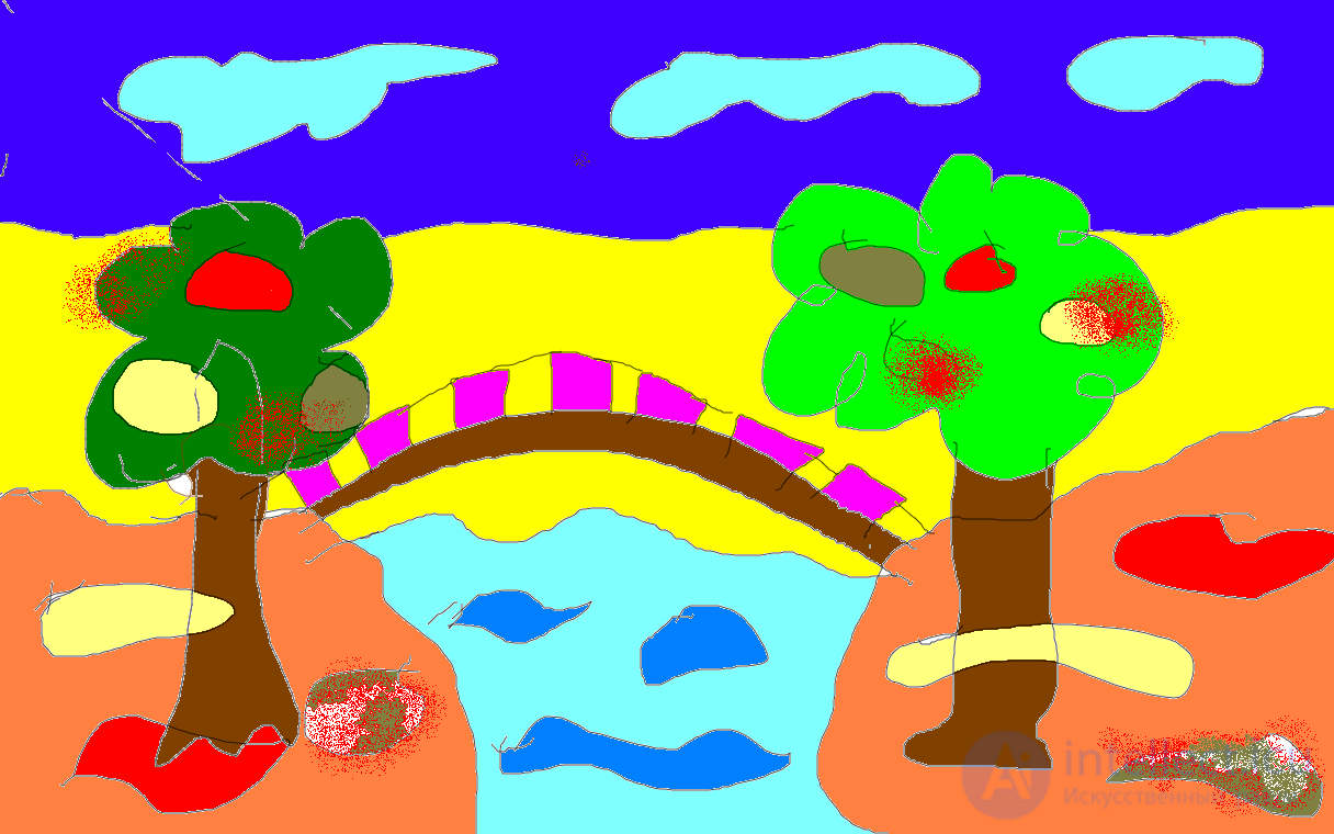 Landscape children's drawing