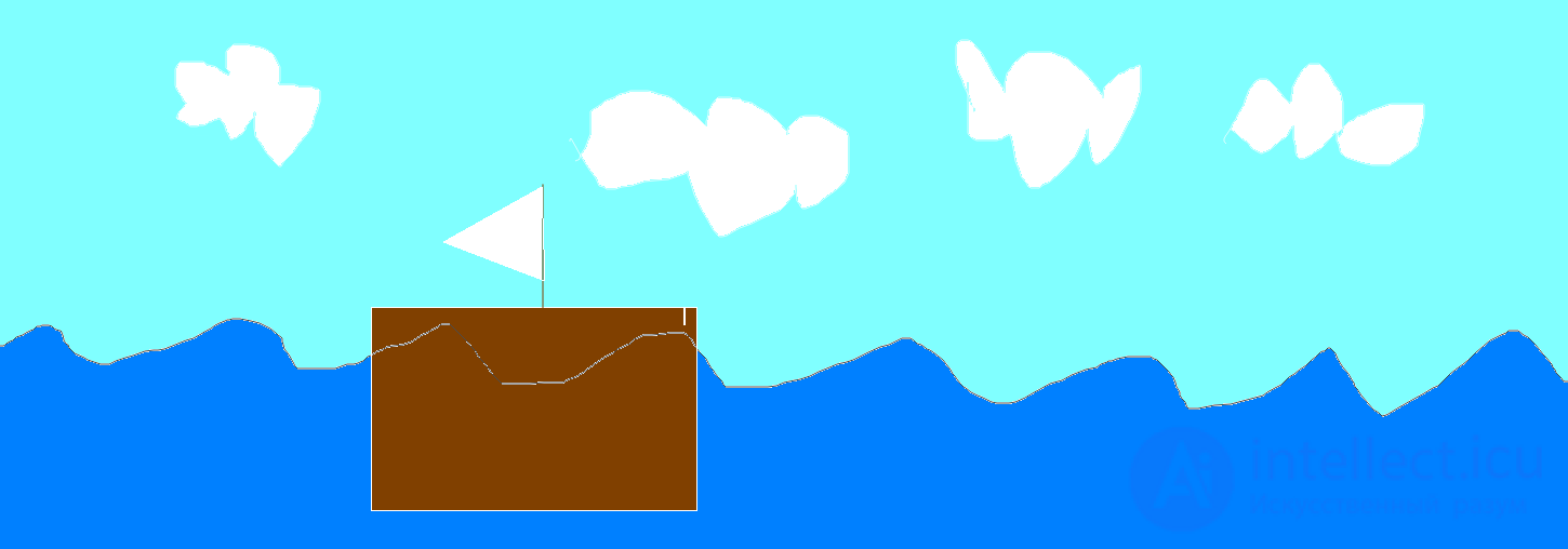 a ship with a sail in the sea