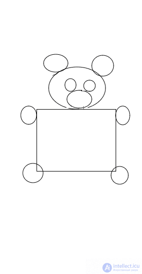 A bear made of simple geometric shapes